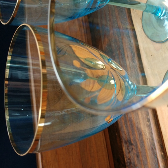 VTG Romania Blue Aqua Decanter & 5 Cordial Glass - Picture 6 of 16